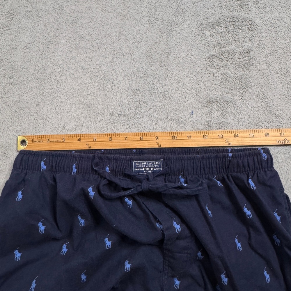 Polo Ralph Lauren Men Navy Blue All Over Pony Sleep Pajama Pants Large EUC! - Picture 7 of 7